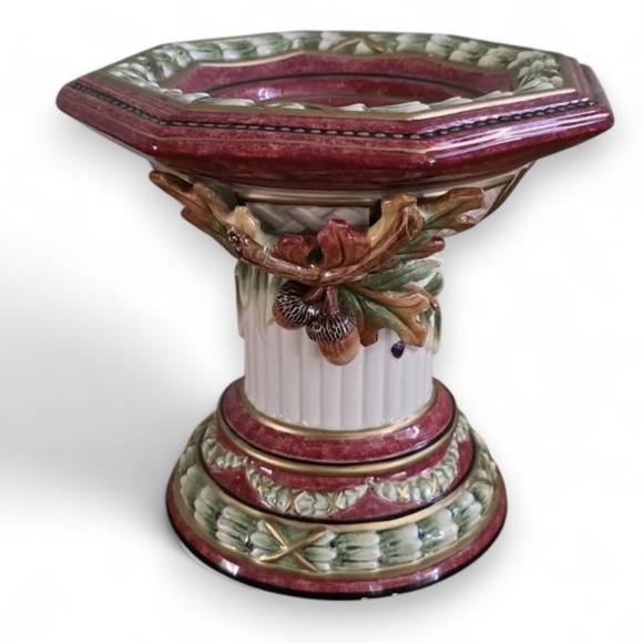 Fitz and Floyd Vintage Ceramic Candleholder – Equestrian Chestnut Fall Decor - Picture 2 of 13